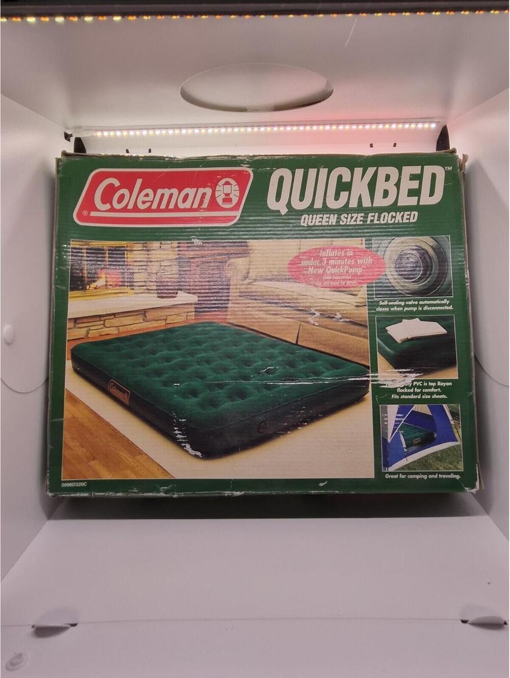 Vtg Coleman Queen Sized Flocked  Quick Bed